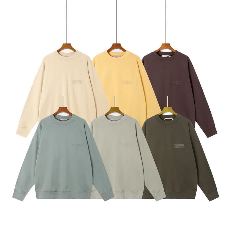 FEAR OF GOD ESSENTIALS Trendy Autumn Winter Round Neck Velvet Hoodie 91 from Weidian