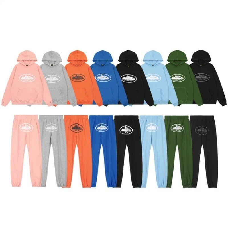 Corteiz Devil Island Hoodie Street Hip Hop Skate Sport Set Casual Fleece Sweatpants Fashion Trendy 9 from Weidian