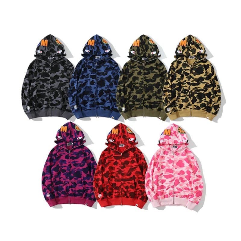 1 1 Shark autumn hooded sweatshirt men s youth cardigan zipper embroidered jacket 12 from Weidian