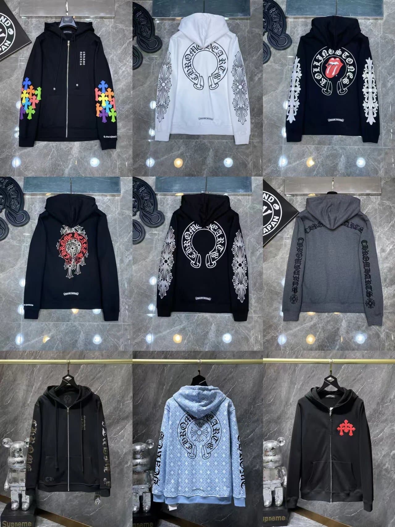 24SS Croop High Version Horseshoe Pattern Sanskrit Classic Hoodie Men s and Women s 10 from Weidian