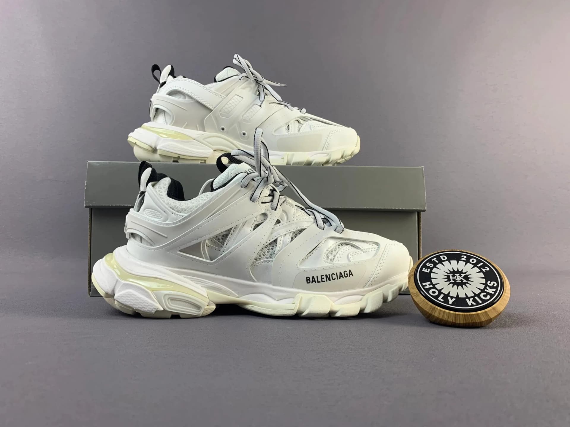 White Balenciaga Track LED — Shoes from Weidian