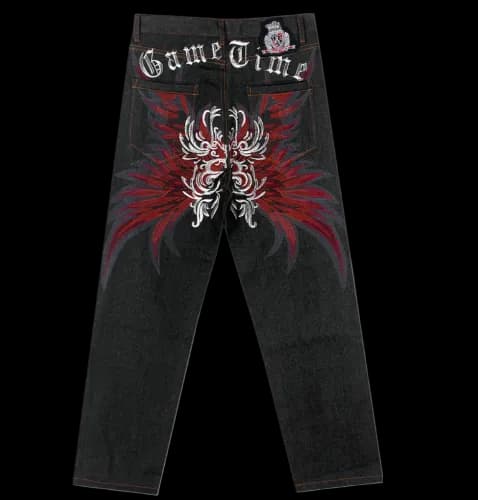 GAMETIME EMBROIDERED JEANS — Pants from 1688, photo 1 of 2