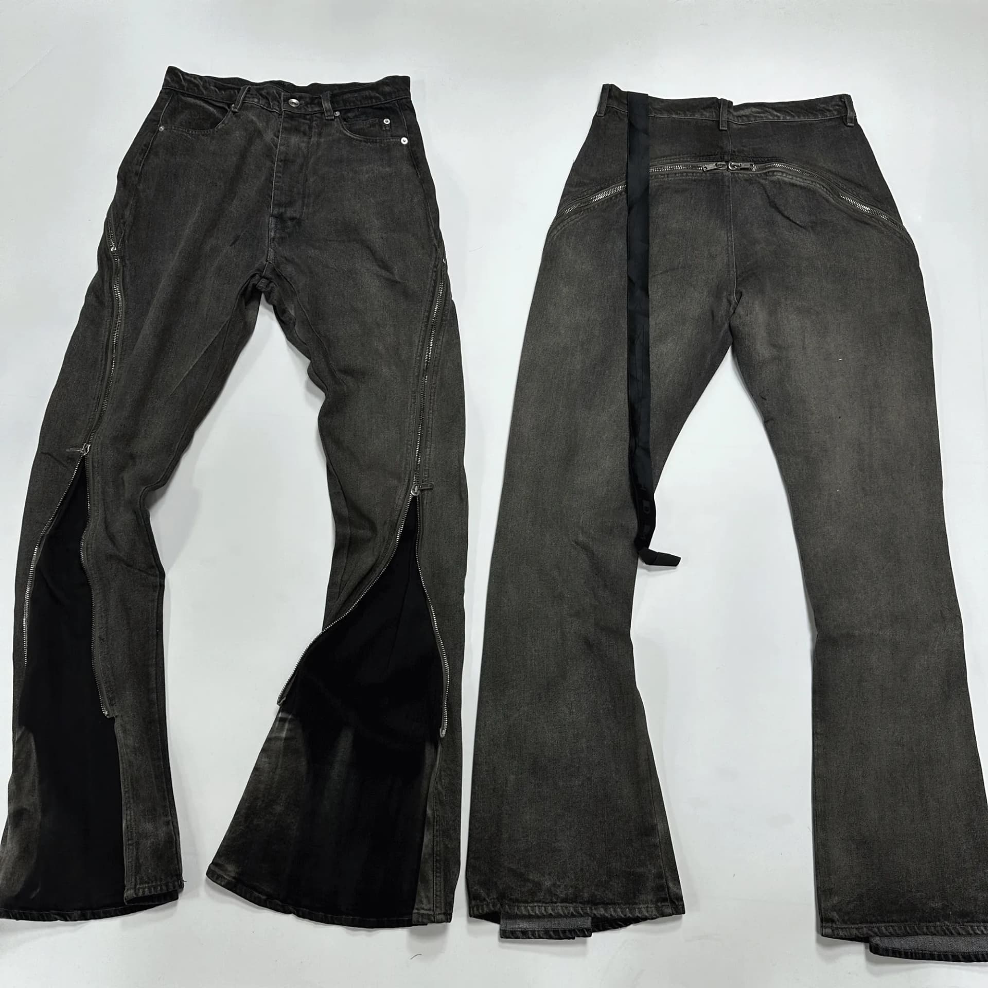 RICK OWENS BOLAN ZIP FLARED JEANS — Pants from Taobao, photo 2 of 3