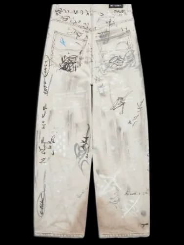 BALENCIAGA GRAFFITI JEANS — Pants from Taobao