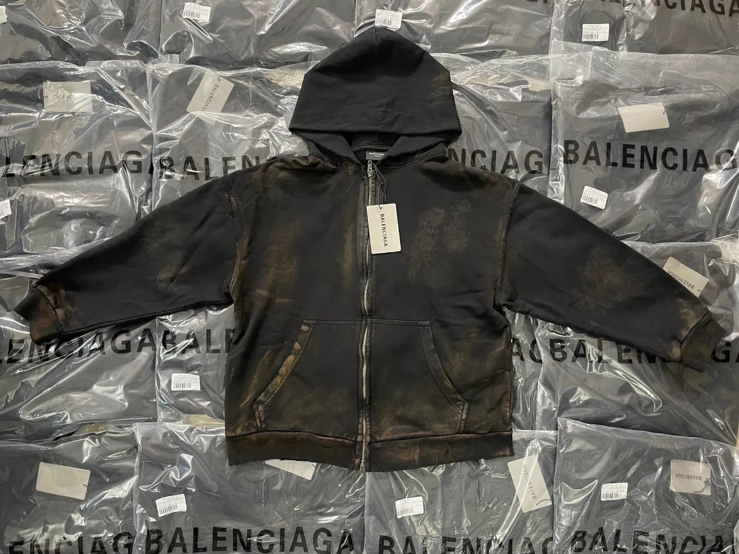 Balenciaga Mud Zip Up Hoodie — Zipper from Weidian
