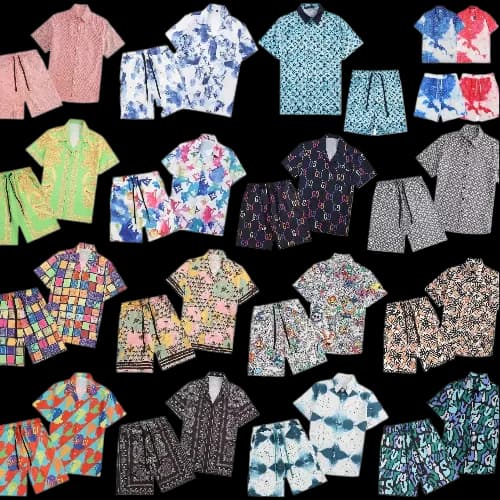Luxury Summer Set Shirt Shorts Louis Vuitton Gucci Burberry Fendi Versace — T-Shirts from Weidian