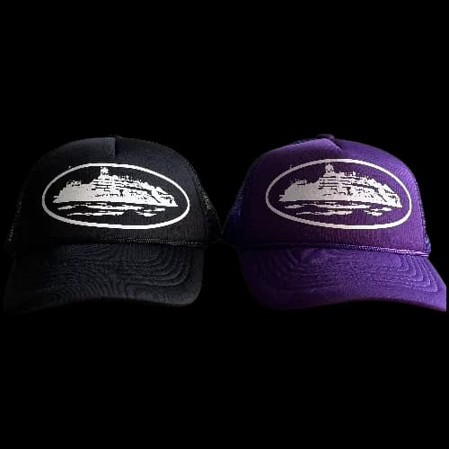 cORTEIZ TRUCKER CAP BLACK PURPLE — Hats from Weidian