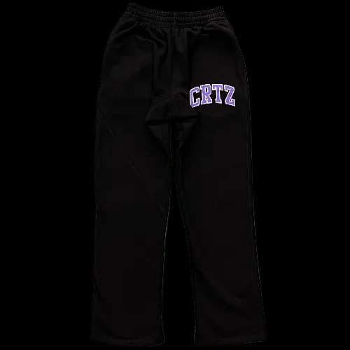 CORTEIZ SWEATPANTS BLACK PURPLE CRTZ — Pants from Weidian