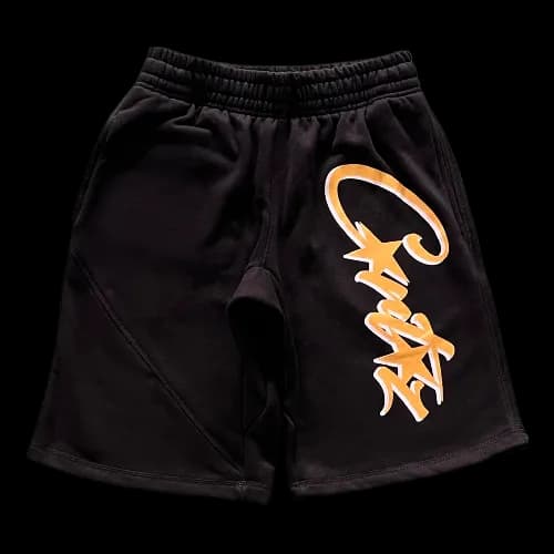 CORTEIZZ SHORTS BLACK ORANGE — Pants from Weidian
