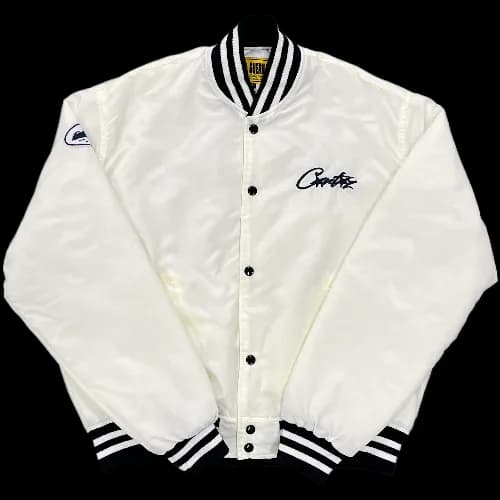 CORTEIZ VARSITY JACKET WHITE — Jackets from Weidian