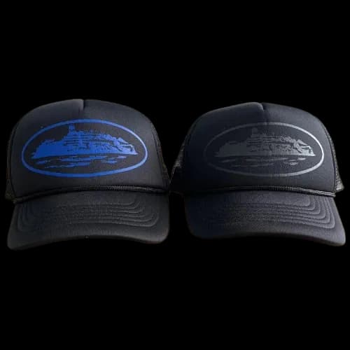 CORTEIZ CAP TRUCKer BLACK BLACK BLUE — Hats from Weidian