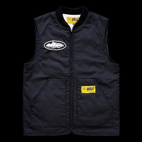 Corteiz Vest Guerillaz Quilted bLACK — Jackets from Weidian