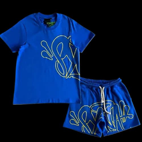 Syna World Summer Set Blue Yellow Tee and Shorts — T-Shirts from Weidian