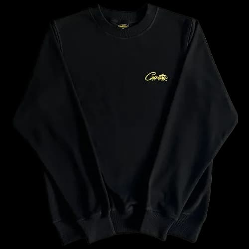 corteiz Crewneck Alcatraz Basic black yellow — Hoodies from Weidian