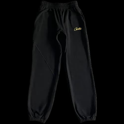 corteiz Pants Alcatraz Basic black yellow — Pants from Weidian
