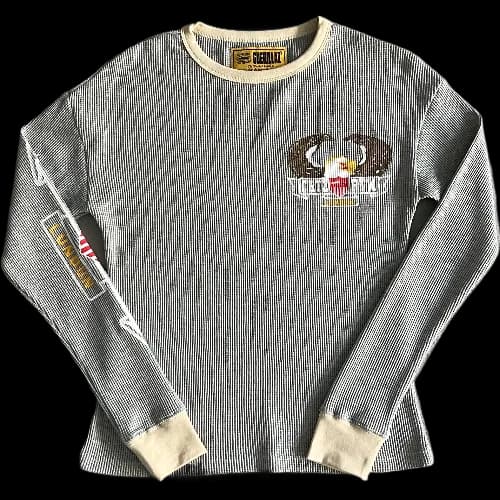 corteiz Long sleeve Eagle Print Waffle Light Gray — T-Shirts from Weidian
