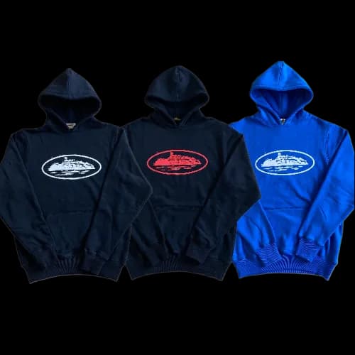 corteiz hoodie blue black blacK/RED — Hoodies from Weidian