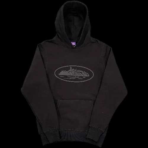 corteiz hoodie black alcatraz logo black — Hoodies from Weidian