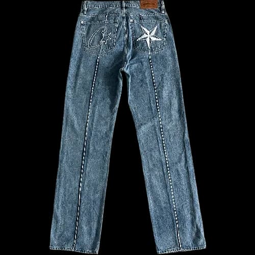 corteiz jeans steaked c star denim — Pants from Weidian
