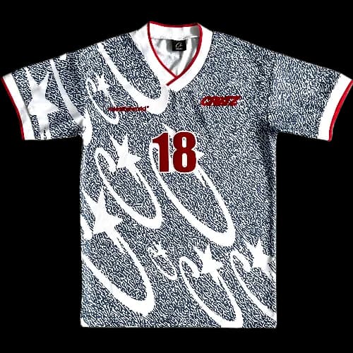corteiz jersey tee football Blue and white all over printed — Jerseys from Weidian