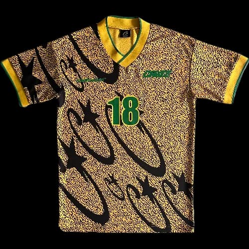 cortei tee jersey yellow and black all over printed football — Jerseys from Weidian