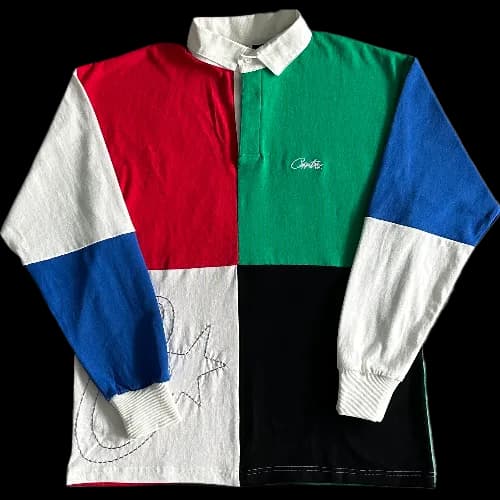 corteiz longsleeve Color Block Polo — T-Shirts from Weidian