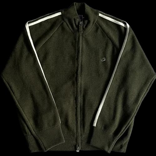 corteiz zip up Knit fleece green — Zipper from Weidian
