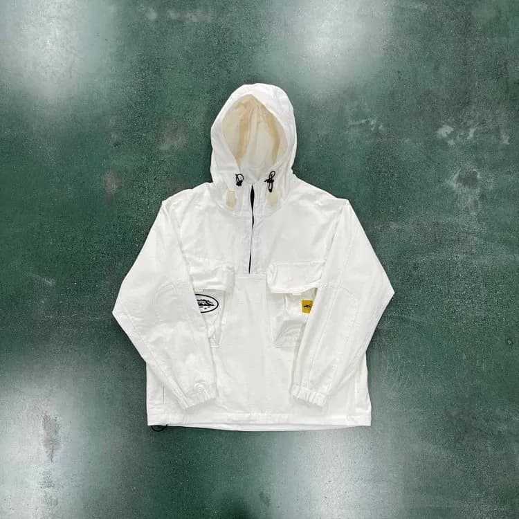 CORTEIZ JACKET SLANT POCKET WHITE — Jackets from Weidian
