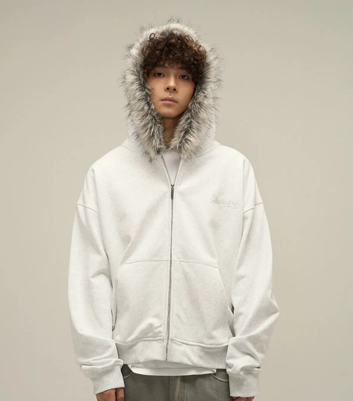 Fur Collar Zip Up 2 Styles — Zipper from Taobao
