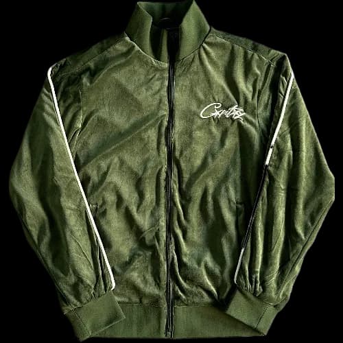 corteiz Velor tracksuit top – Green — Hoodies from Weidian