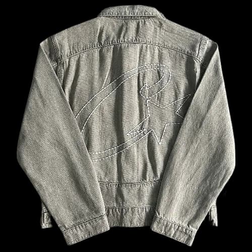 corteiz jacket denim c star grey — Jackets from Weidian
