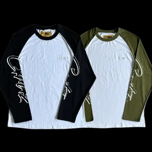 corteiz long sleeve tee Contrast color shoulder — T-Shirts from Weidian