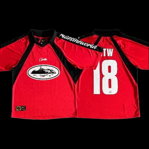 corteiz jersey panel red — Jerseys from Weidian