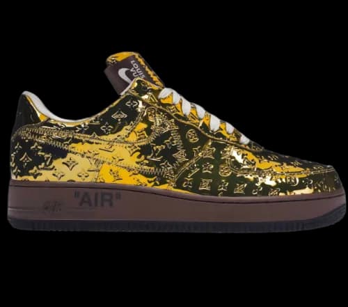 air force 1 x Louis Vuitton gold — Shoes from Weidian