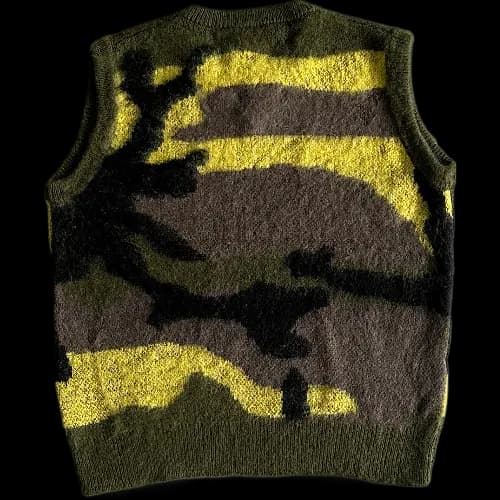 corteiz gilet Mohair Knit Green Yellow Brown Camo — Hoodies from Weidian, photo 2 of 2