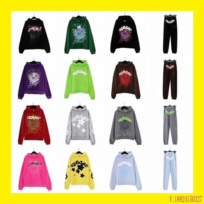 hip hop singer sp5der printed couple hoodie men s and women s hoodie sports suit 64 — clothing from Weidian