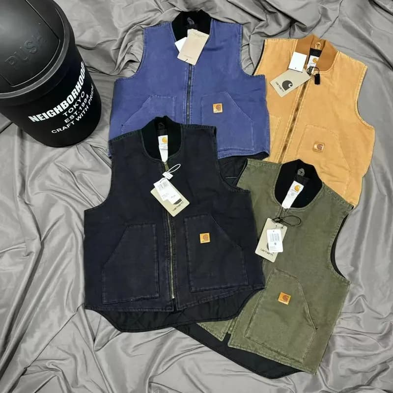 Drop shipping CRHT v20 retro washed canvas thick quilted cotton vest for men and women loose and versatile 20 — clothing from Weidian
