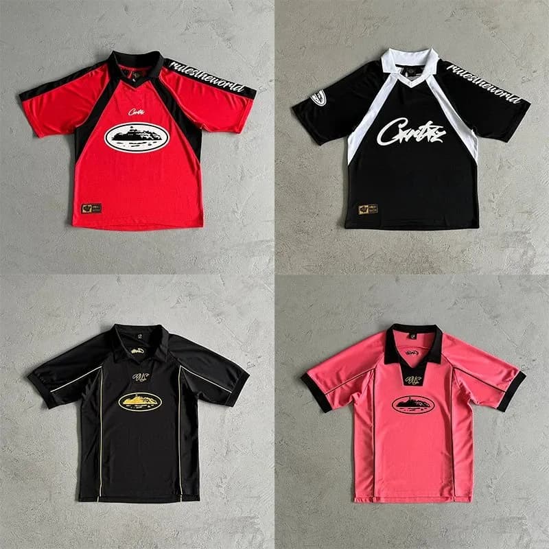 British street hip hop printed short sleeved T shirt men s summer trendy sports breathable football jersey polo shirt 8 — clothing from Weidian
