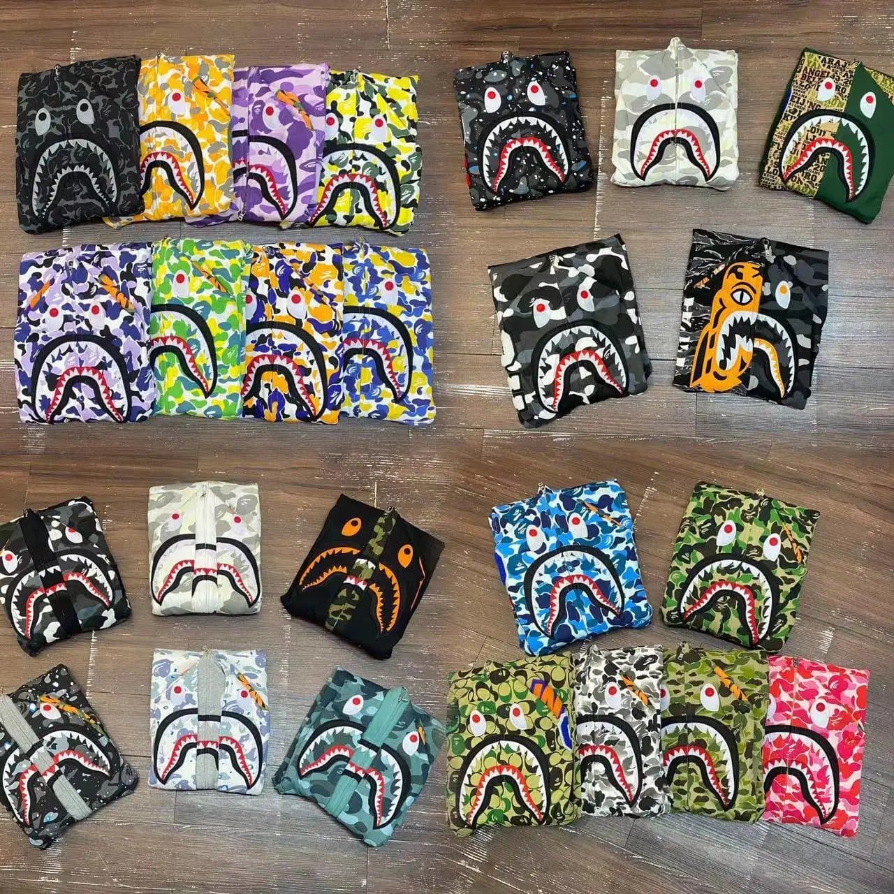 Bape Style Shark Full Zip Hoodie — hoodies from Weidian