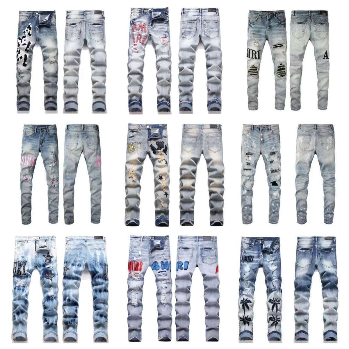 AM Style Patch Denim Jeans — pants from Weidian