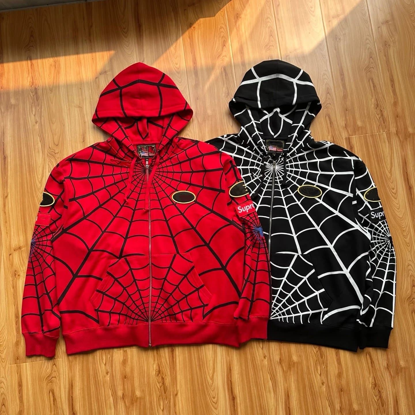 Supreme x Vanson Spider Web Zip Hoodie — hoodies from Weidian