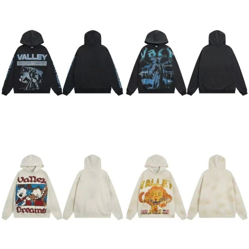 Vintage Cartoon Print Washed Hoodie — hoodies from Weidian