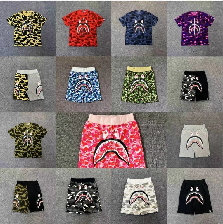 Bape Style Shark Camo Tee & Shorts — tShirts from Weidian