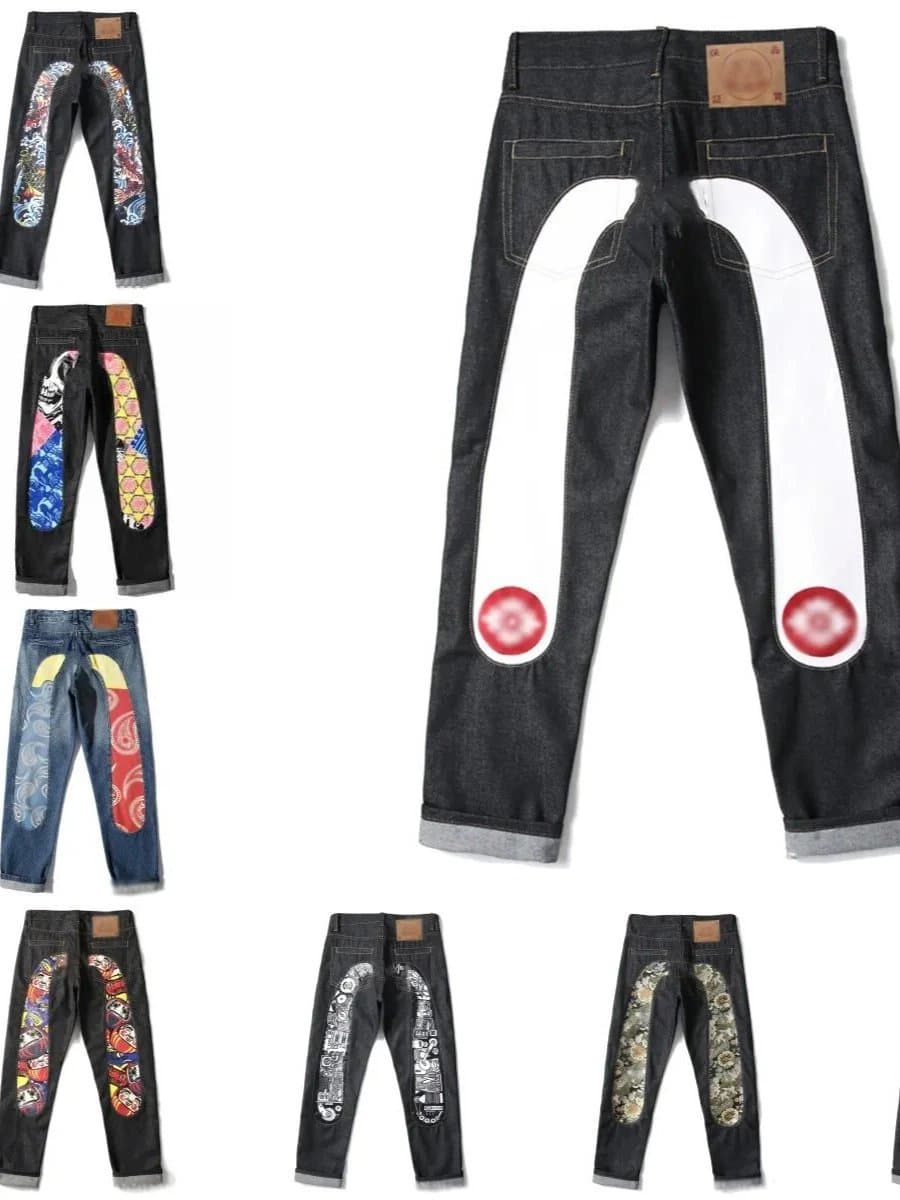 EV Style Painted Denim Jeans — pants from Weidian