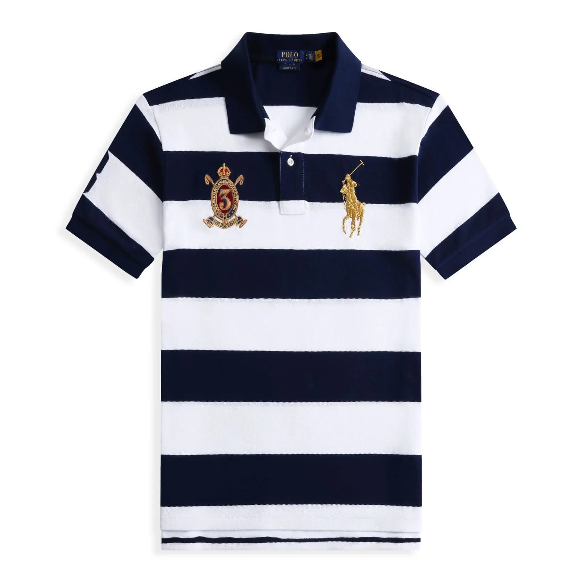 Classic Striped Embroidered Tee — clothing from Weidian