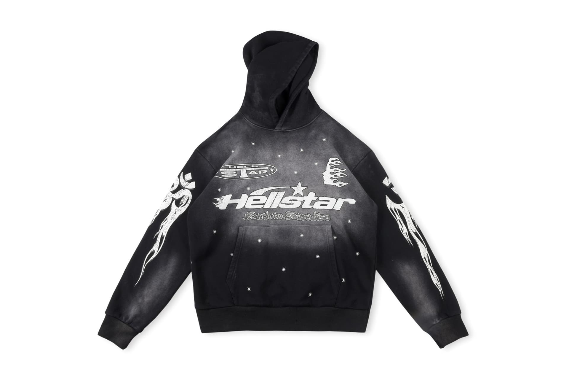 Pure cotton coat European and American style big talker retro distressed hell XINGX printed flame KIRIN arm hoodie sweater from 1688