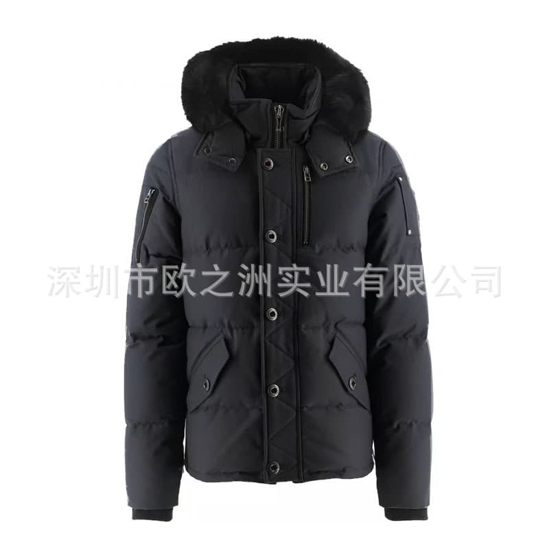 Palm Moose #06 Men Silver Logo Fox Fur Hooded 3Q Down Jacket from 1688
