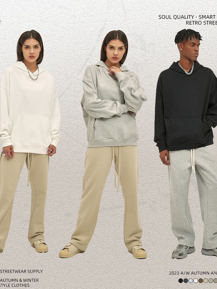 2023 new men's and women's polar fleece plus velvet hooded sweatshirt 400g casual sweatshirt thick warm from 1688