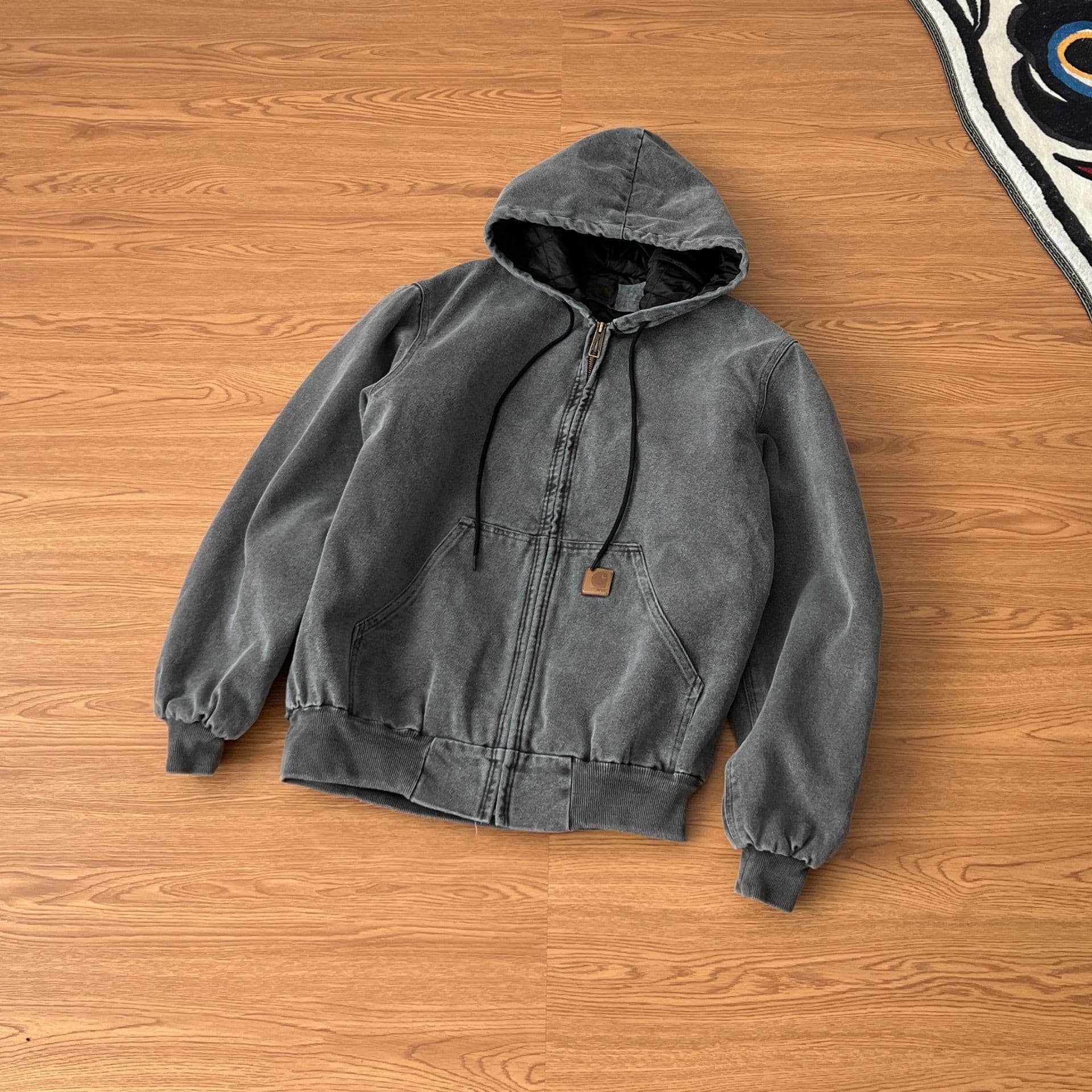 Real shot card J130 American hooded mid ancient washed distressed canvas cotton jacket coat men and women same style couple VINT from 1688