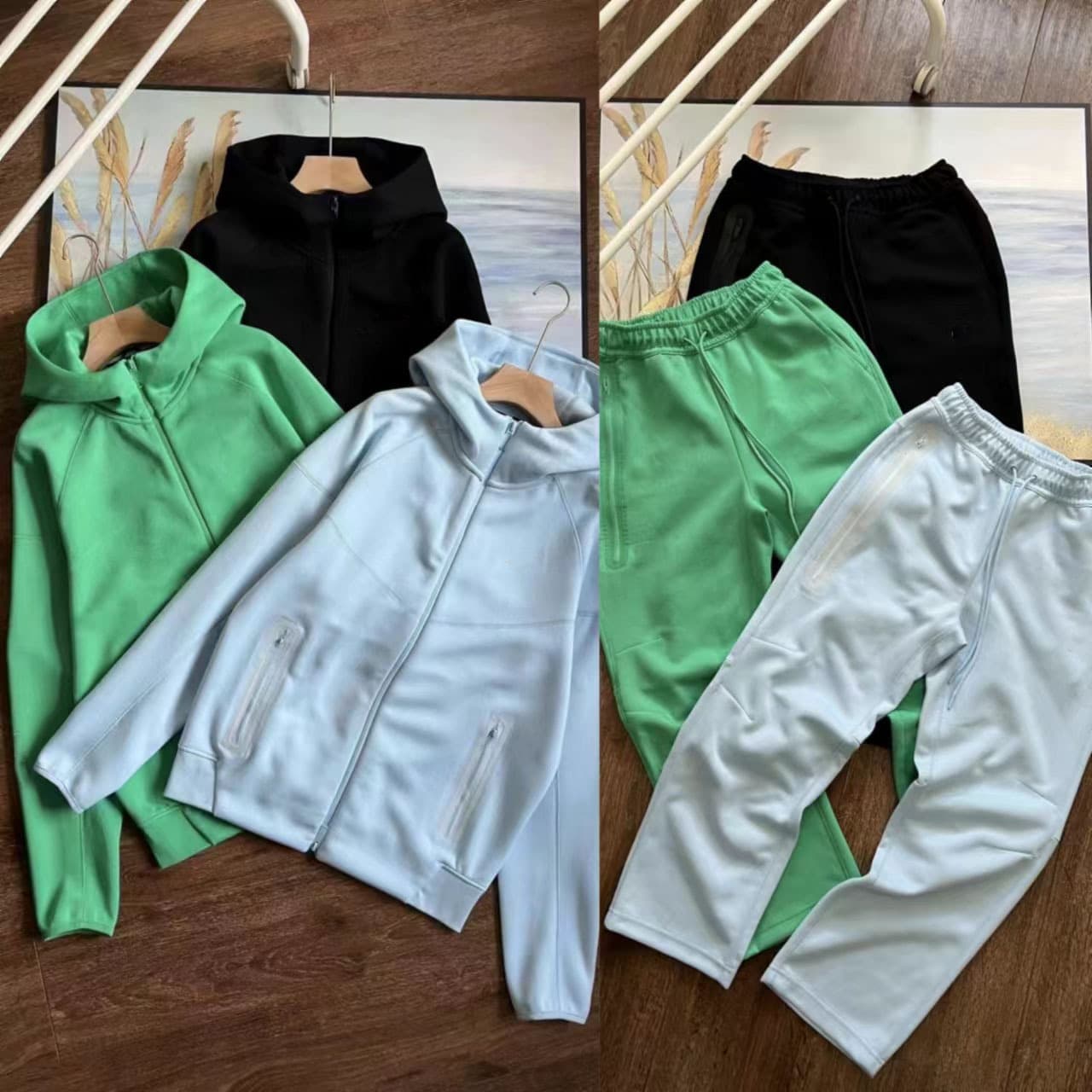 24 spring and autumn new leisure sports air layer hooded jacket and sweatpants set 454 and 461 from 1688